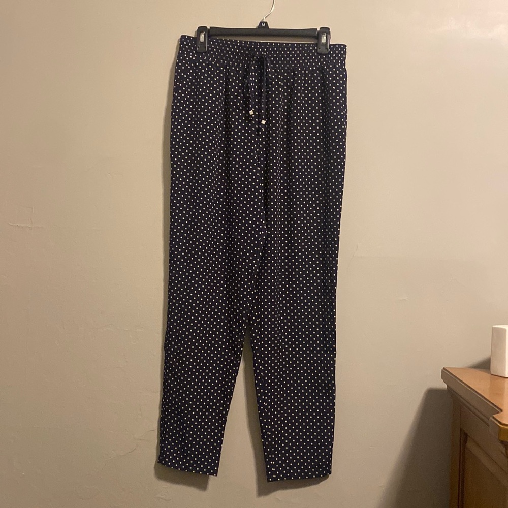 Dark Blue Polka-Dot Pants